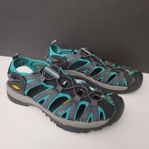KEEN Whisper Sandals Womens US 8.5 Green Waterproof Sport Hiking Trail 1003717